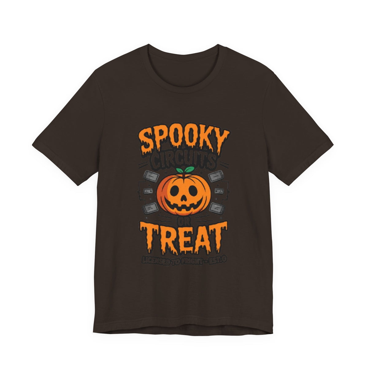 Spooky Circuits or Treat T-Shirt — Halloween Pumpkin Tech Tee