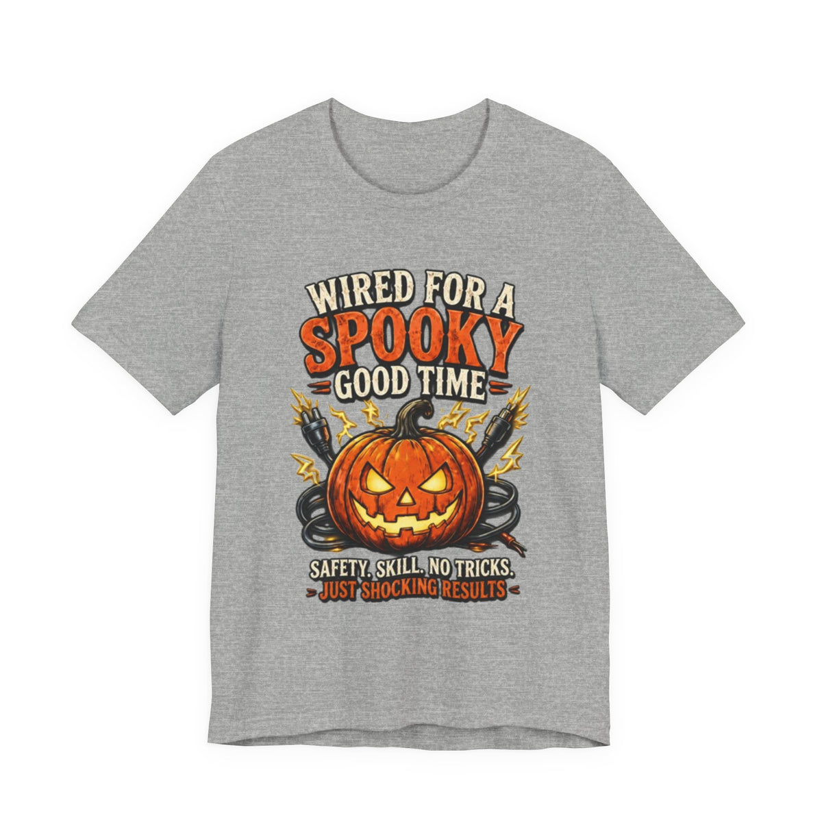 Spooky Good Time Pumpkin T-Shirt — "Wired for a Spooky Good Time" Halloween Tee