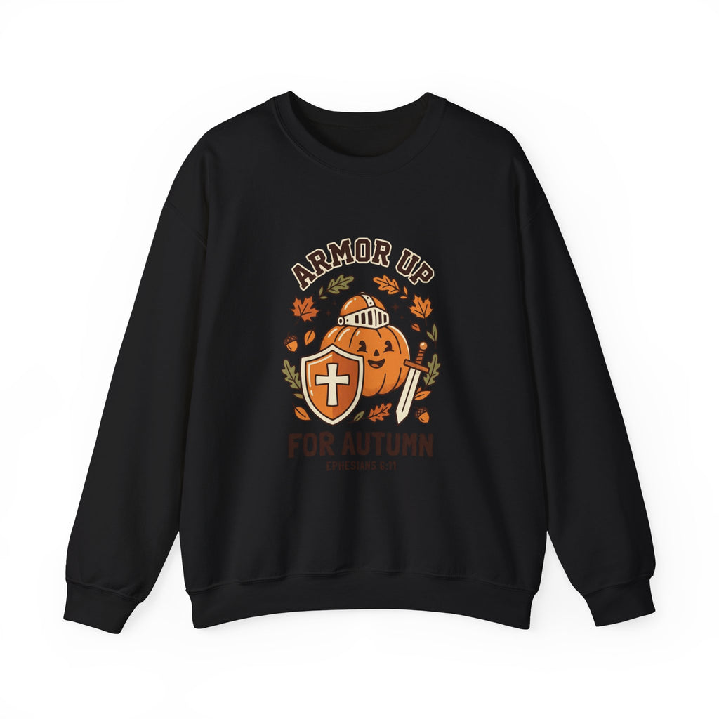 Armor Up Pumpkin Crewneck Sweatshirt | Christian Halloween, Autumn Faith