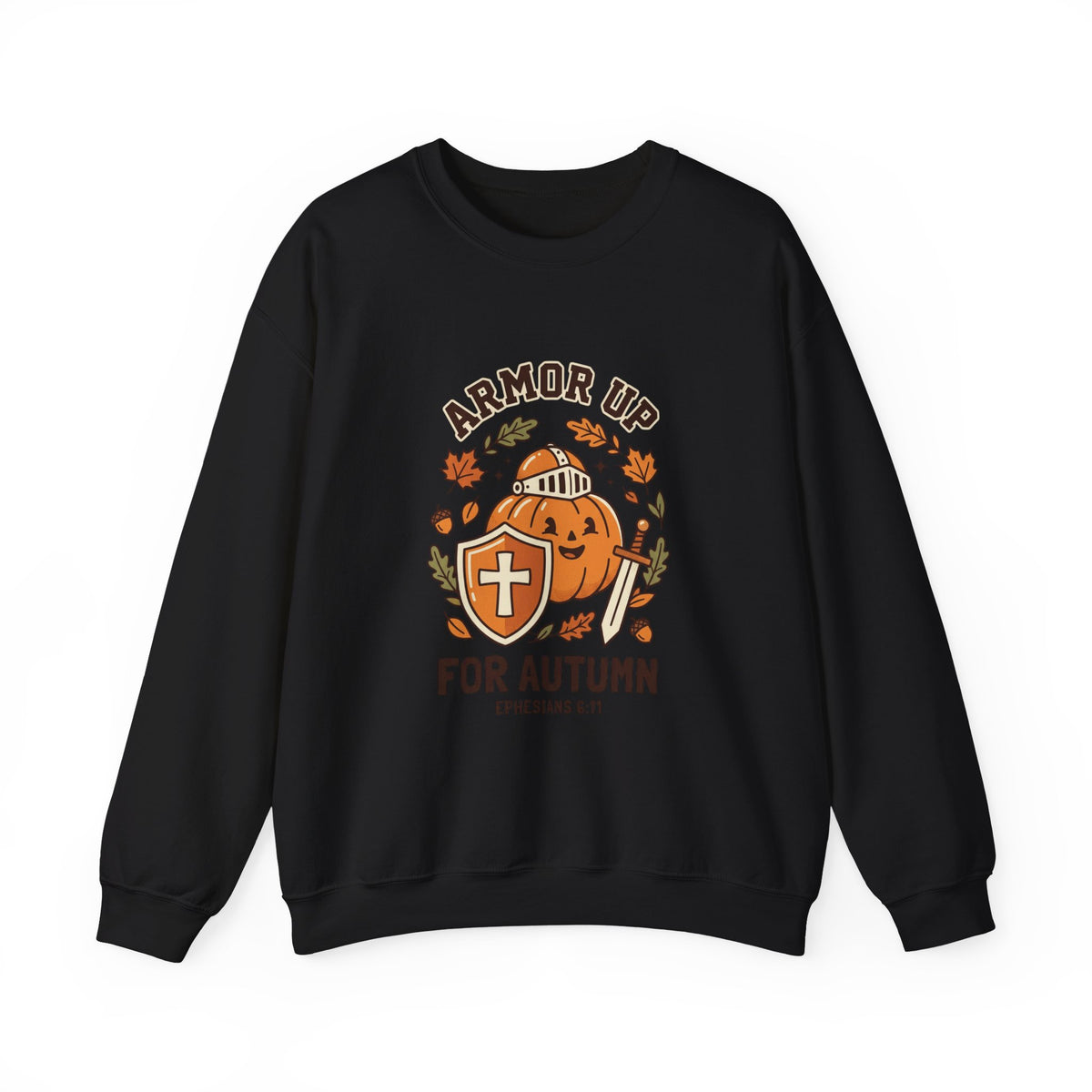 Armor Up Pumpkin Crewneck Sweatshirt | Christian Halloween, Autumn Faith