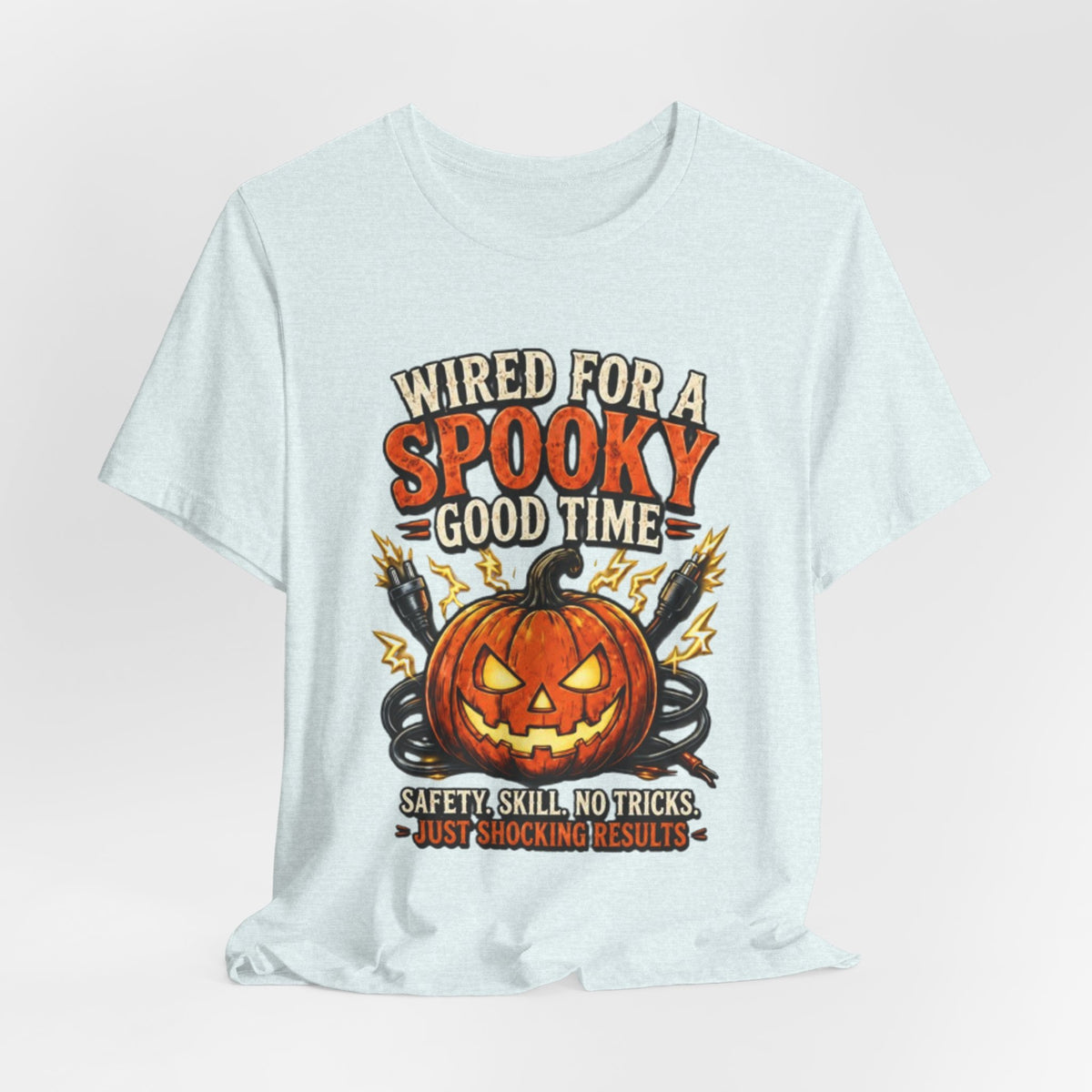 Spooky Good Time Pumpkin T-Shirt — "Wired for a Spooky Good Time" Halloween Tee