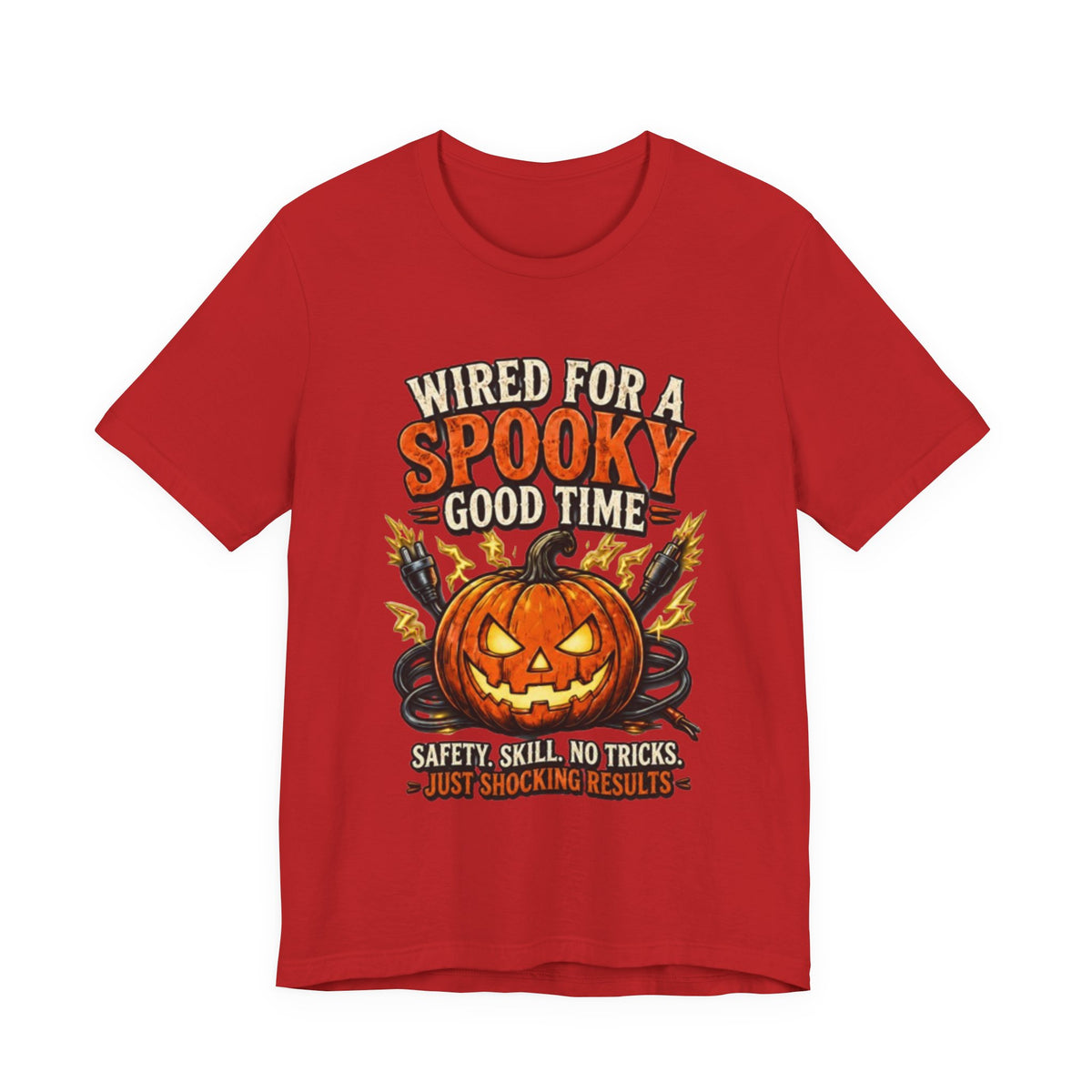 Spooky Good Time Pumpkin T-Shirt — "Wired for a Spooky Good Time" Halloween Tee