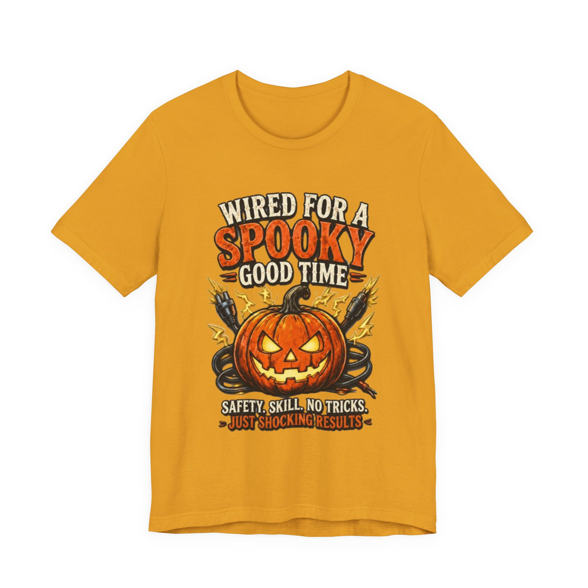 Spooky Good Time Pumpkin T-Shirt — "Wired for a Spooky Good Time" Halloween Tee