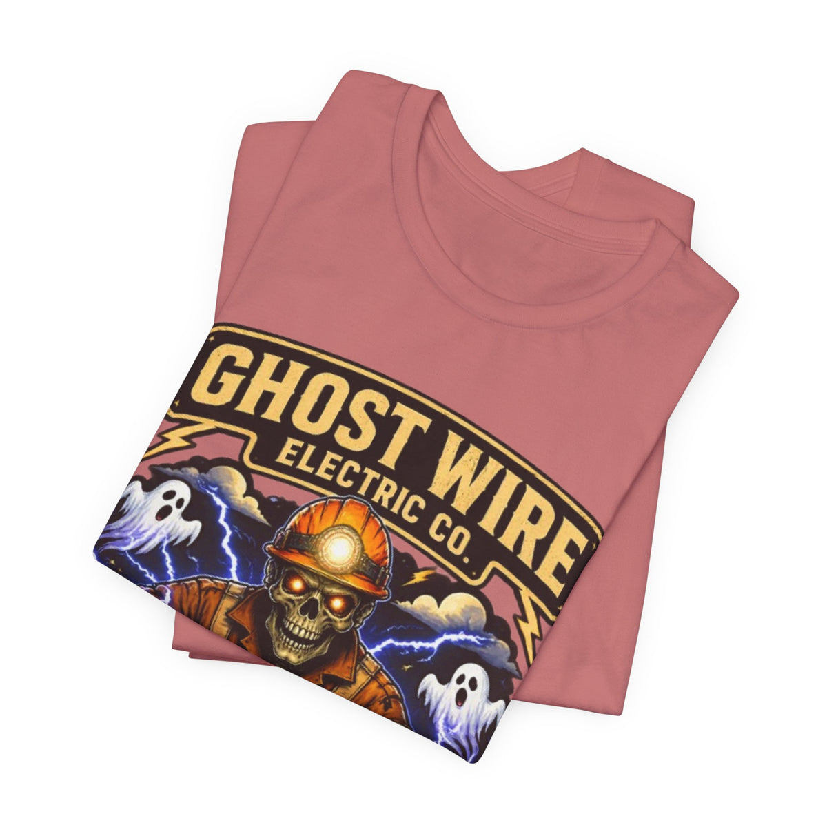 Ghost Wire Electric Co. T-Shirt — Halloween Skeleton Electrician Vintage Crew Tee