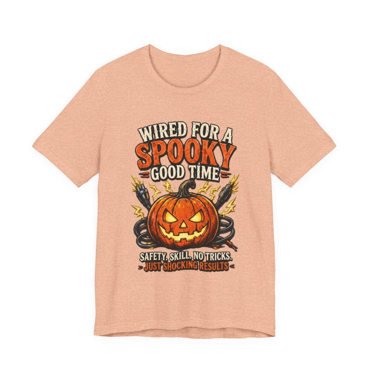 Spooky Good Time Pumpkin T-Shirt — "Wired for a Spooky Good Time" Halloween Tee