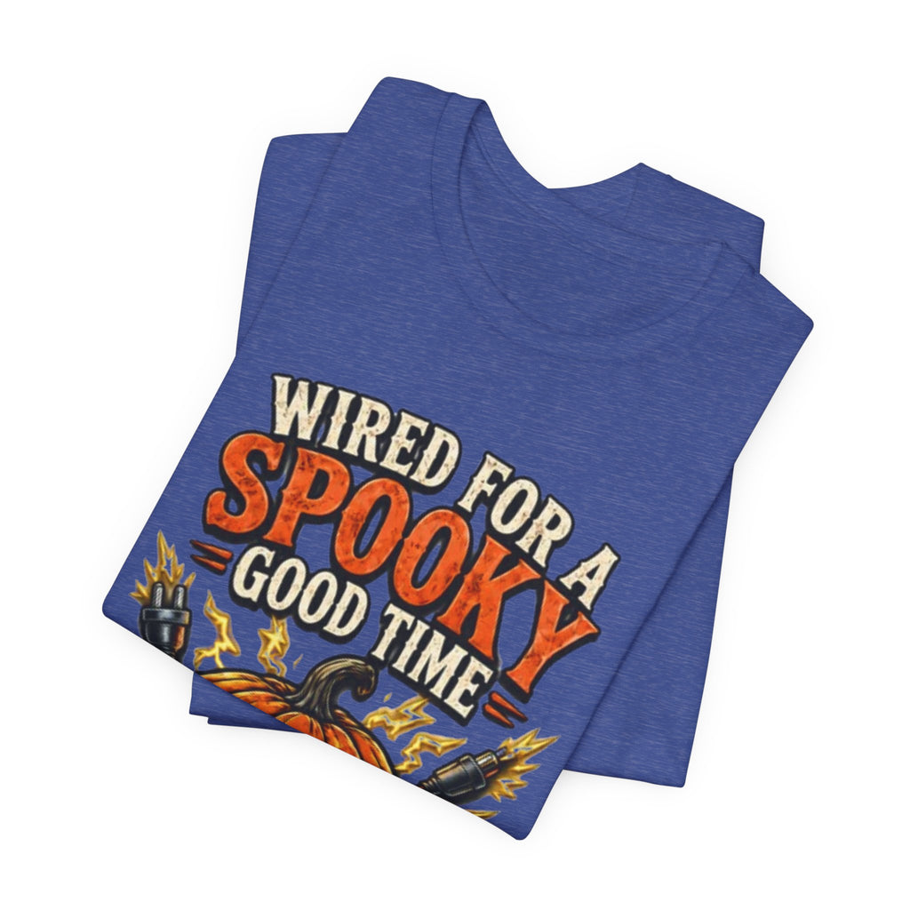 Spooky Good Time Pumpkin T-Shirt — "Wired for a Spooky Good Time" Halloween Tee