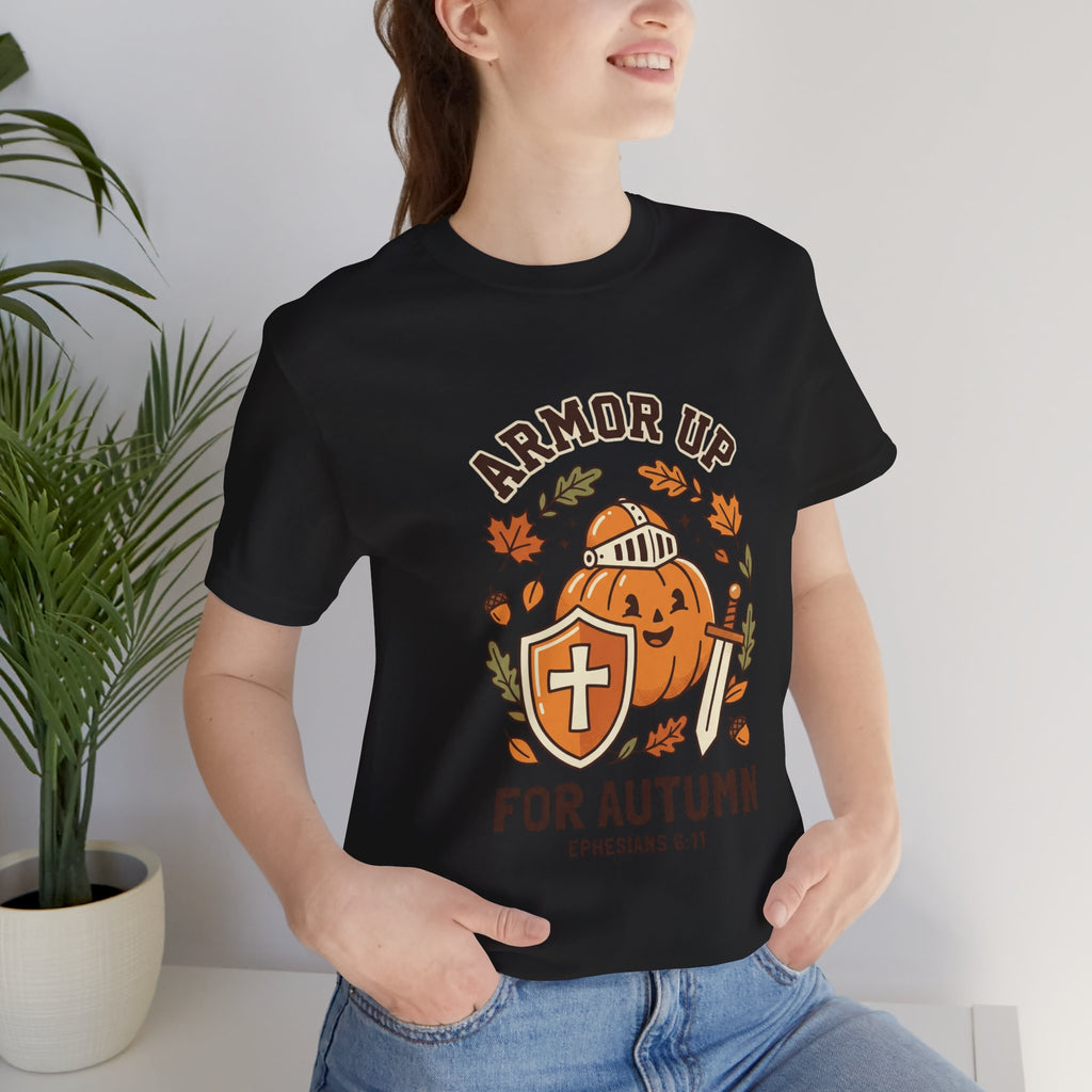 Armor Up Pumpkin Tee | Christian Halloween, Autumn Faith Shirt