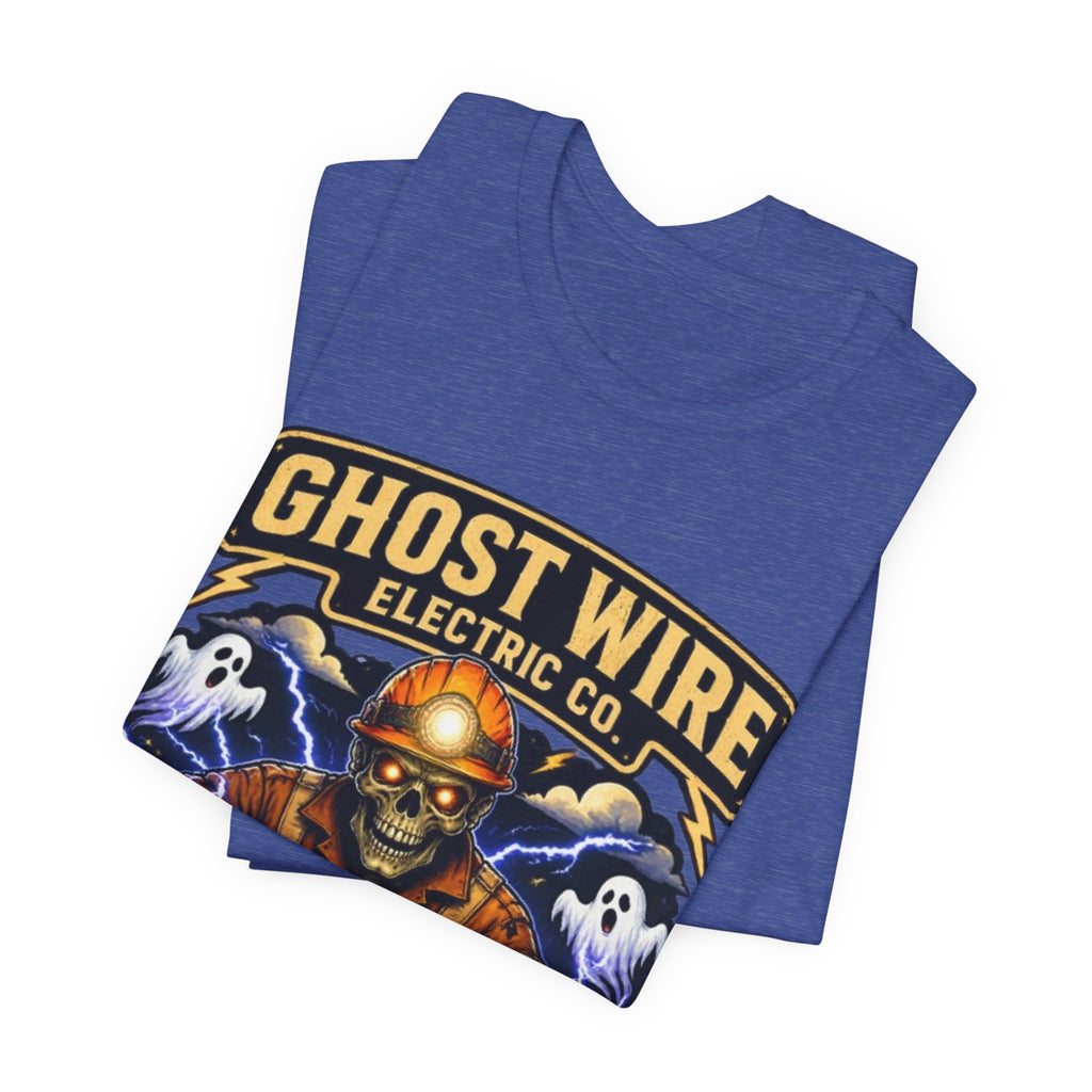 Ghost Wire Electric Co. T-Shirt — Halloween Skeleton Electrician Vintage Crew Tee