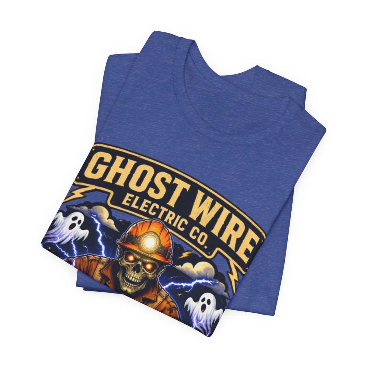 Ghost Wire Electric Co. T-Shirt — Halloween Skeleton Electrician Vintage Crew Tee