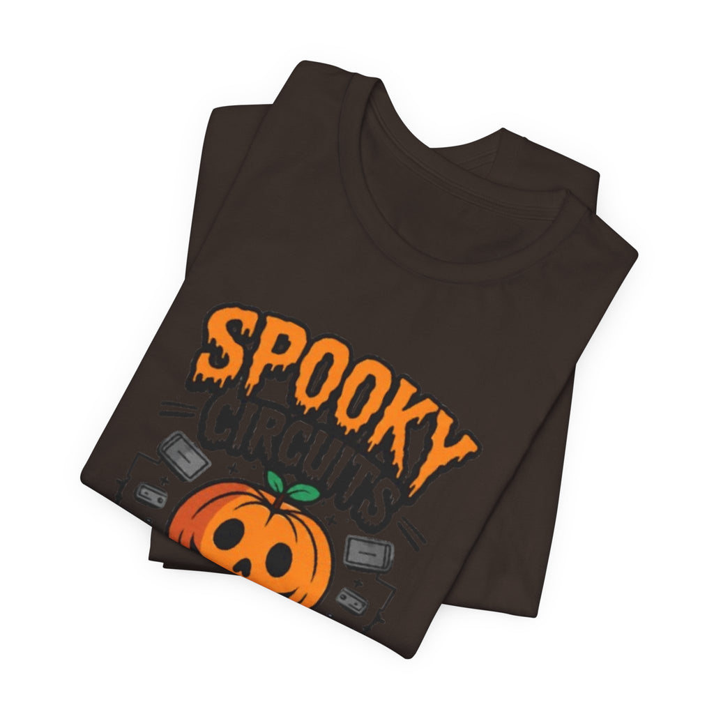 Spooky Circuits or Treat T-Shirt — Halloween Pumpkin Tech Tee