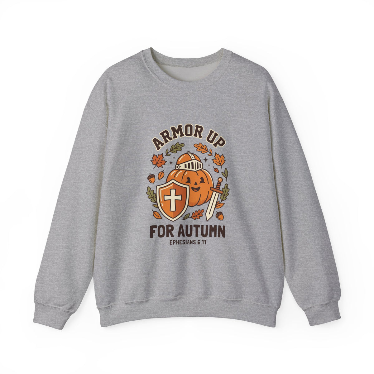 Armor Up Pumpkin Crewneck Sweatshirt | Christian Halloween, Autumn Faith