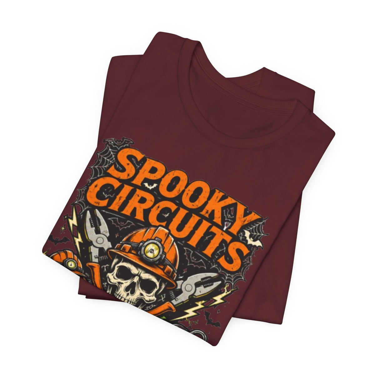 Spooky Circuits Halloween T-Shirt — "Shock or Treat" Skull & Pumpkin Tee