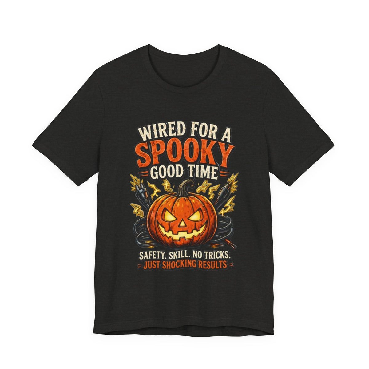 Spooky Good Time Pumpkin T-Shirt — "Wired for a Spooky Good Time" Halloween Tee