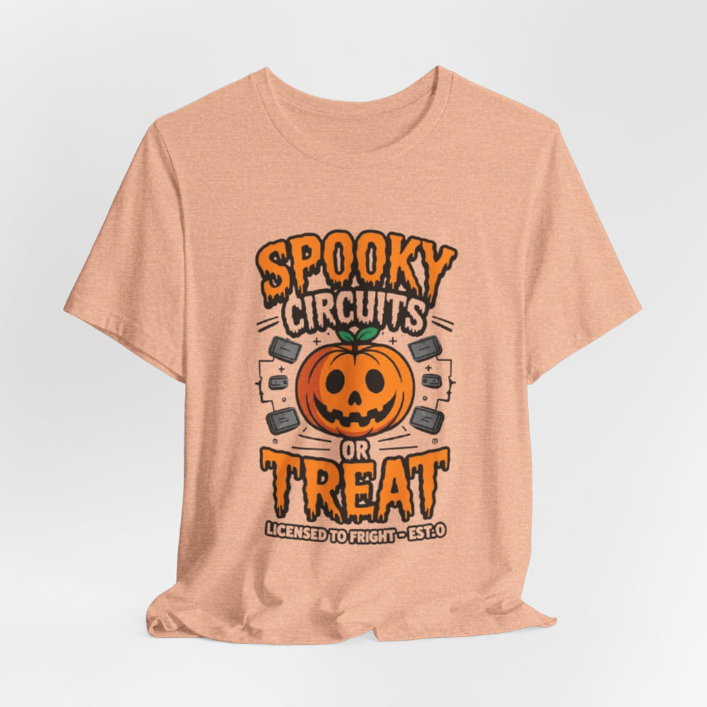 Spooky Circuits or Treat T-Shirt — Halloween Pumpkin Tech Tee