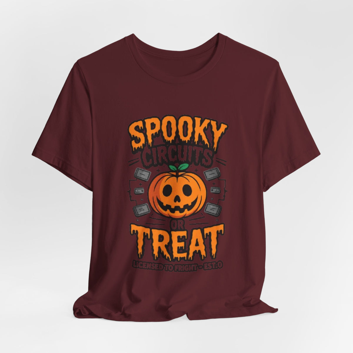 Spooky Circuits or Treat T-Shirt — Halloween Pumpkin Tech Tee
