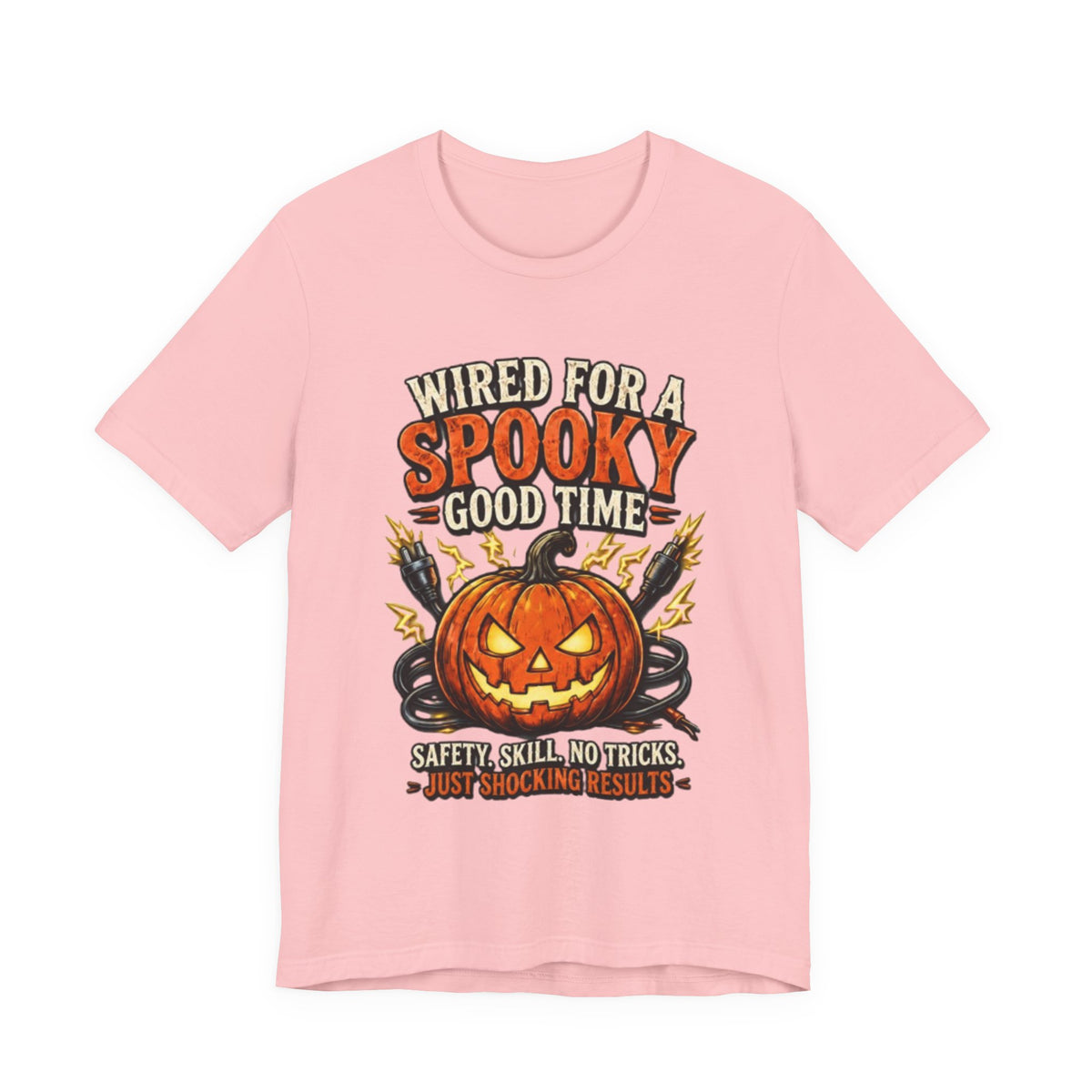 Spooky Good Time Pumpkin T-Shirt — "Wired for a Spooky Good Time" Halloween Tee