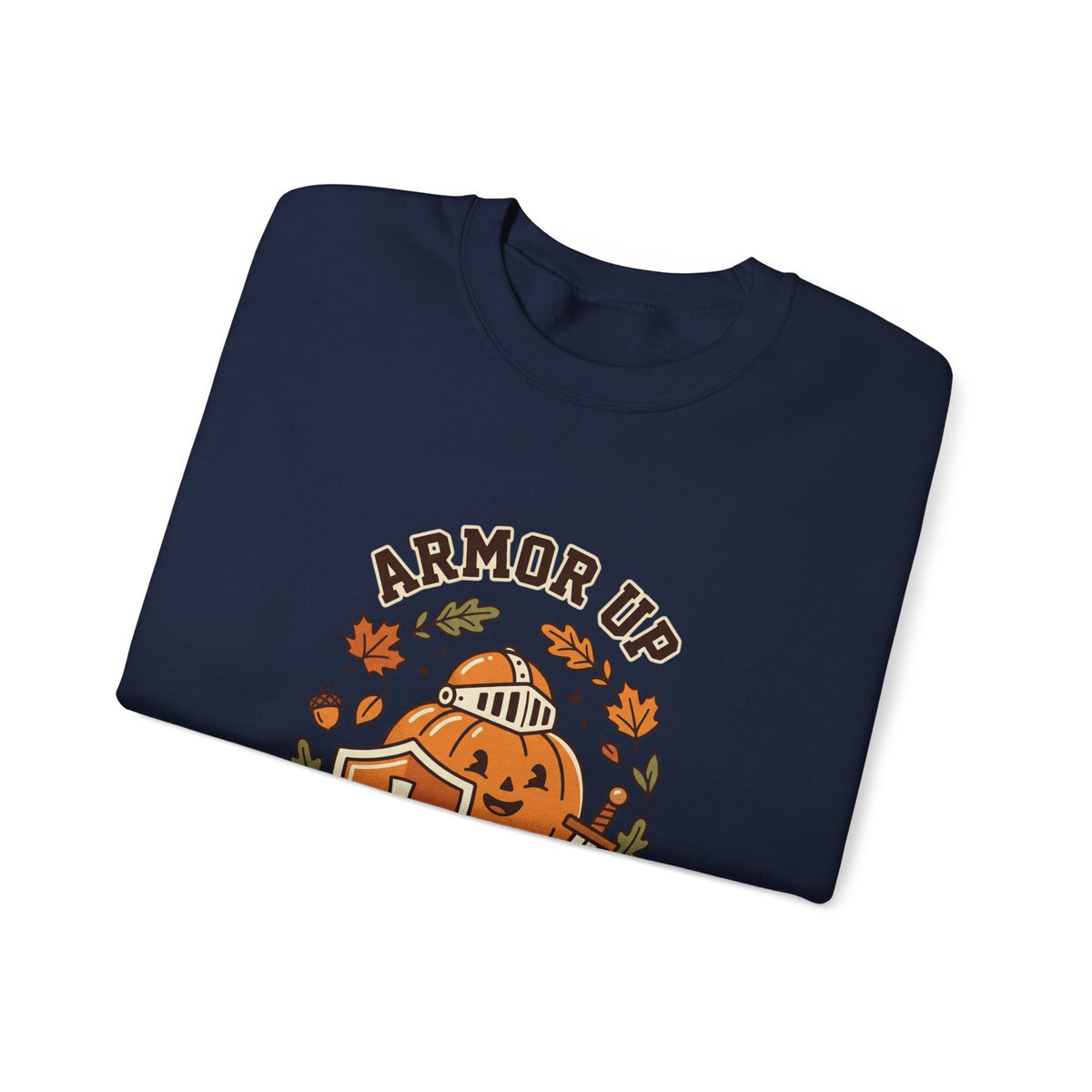 Armor Up Pumpkin Crewneck Sweatshirt | Christian Halloween, Autumn Faith