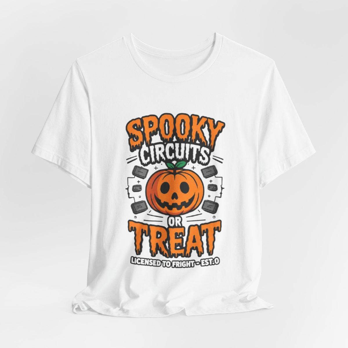 Spooky Circuits or Treat T-Shirt — Halloween Pumpkin Tech Tee