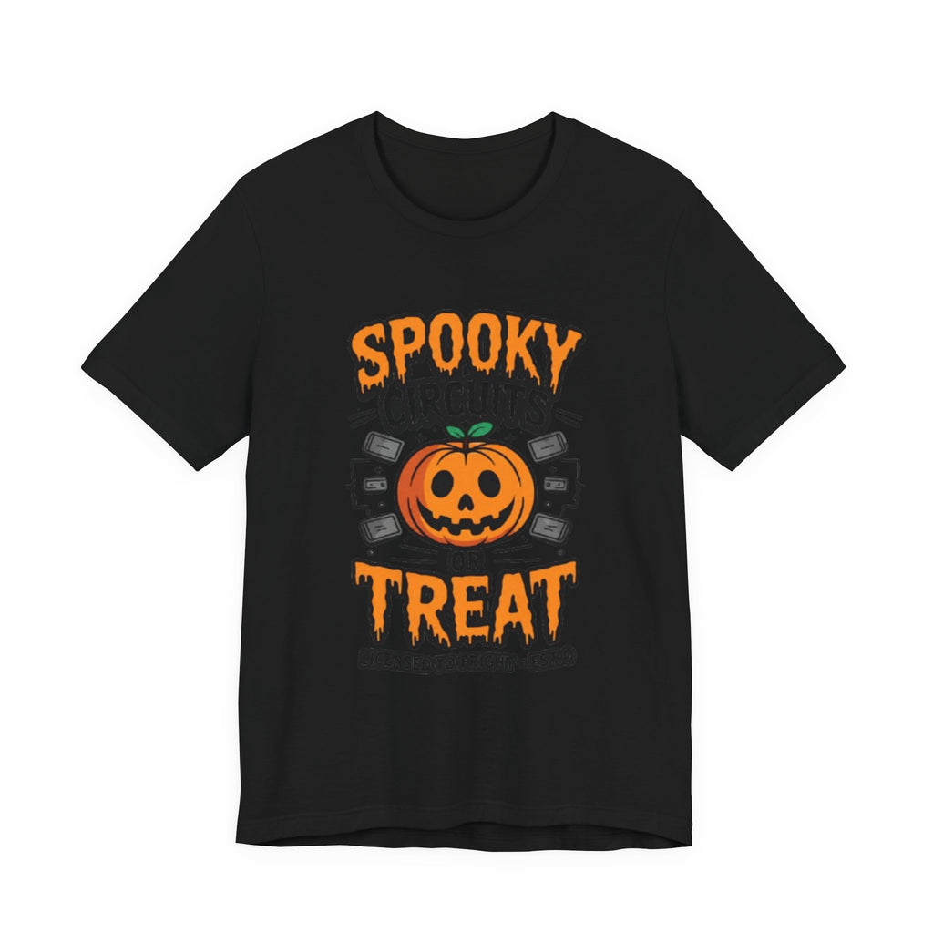 Spooky Circuits or Treat T-Shirt — Halloween Pumpkin Tech Tee