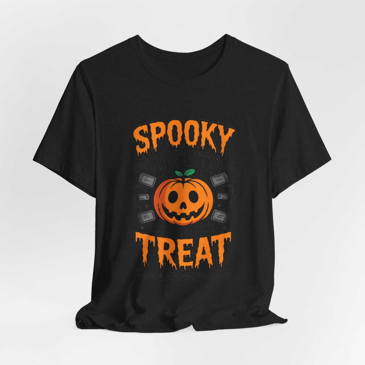 Spooky Circuits or Treat T-Shirt — Halloween Pumpkin Tech Tee