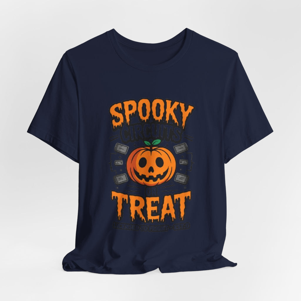 Spooky Circuits or Treat T-Shirt — Halloween Pumpkin Tech Tee