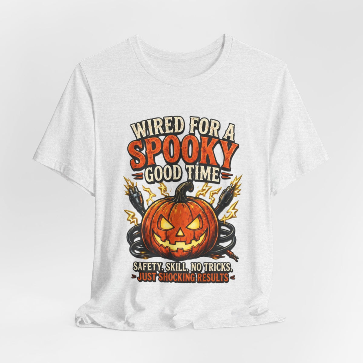 Spooky Good Time Pumpkin T-Shirt — "Wired for a Spooky Good Time" Halloween Tee