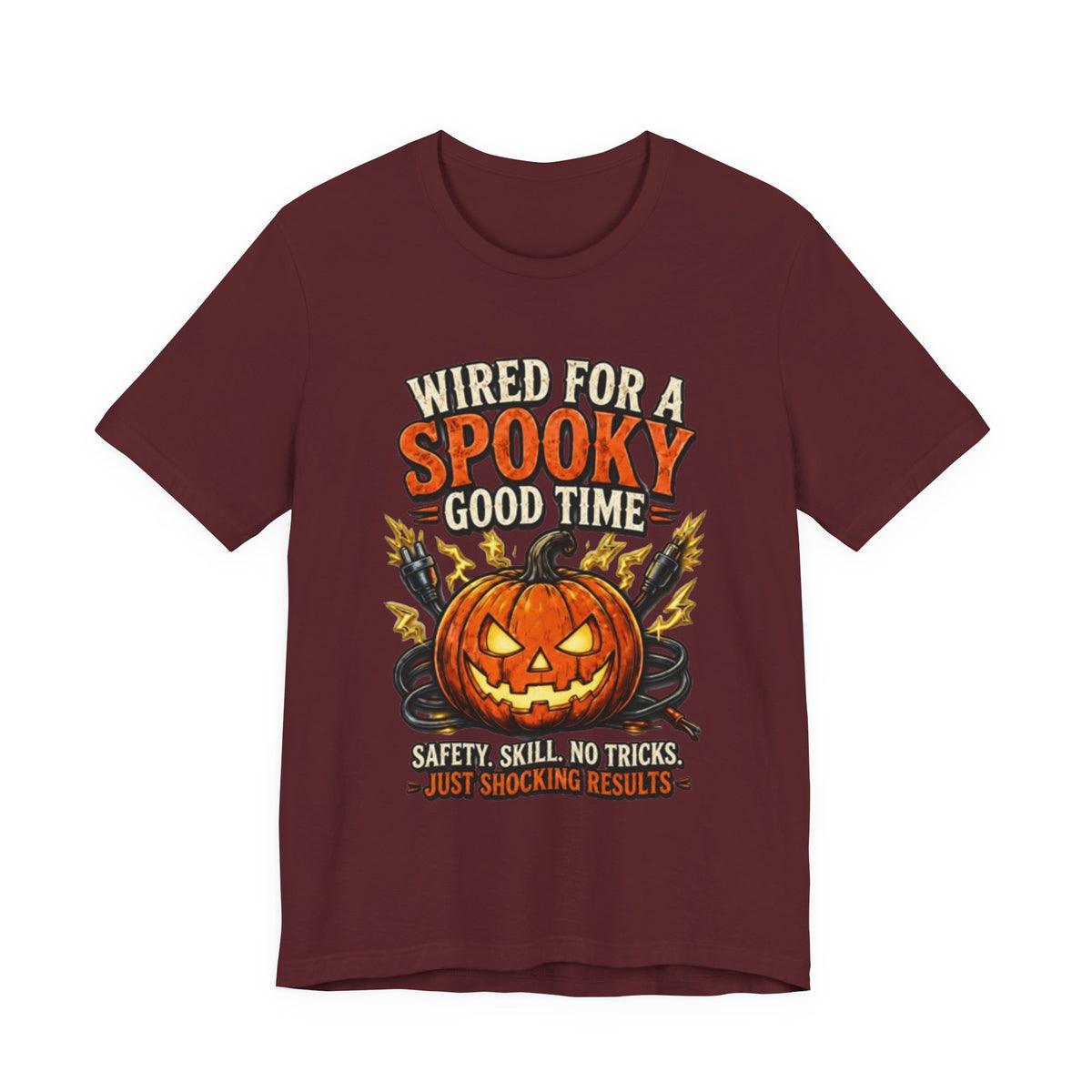 Spooky Good Time Pumpkin T-Shirt — "Wired for a Spooky Good Time" Halloween Tee