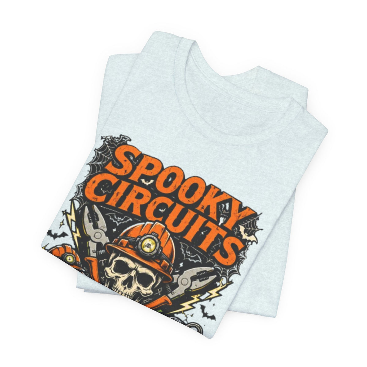Spooky Circuits Halloween T-Shirt — "Shock or Treat" Skull & Pumpkin Tee