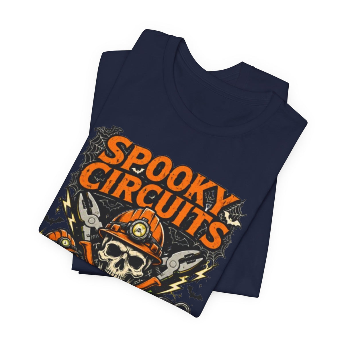 Spooky Circuits Halloween T-Shirt — "Shock or Treat" Skull & Pumpkin Tee