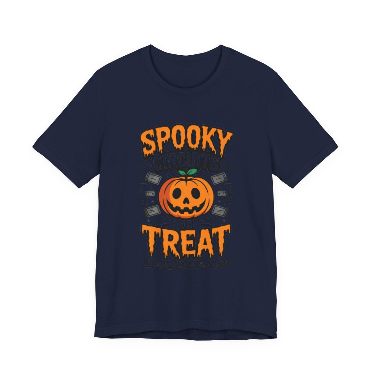 Spooky Circuits or Treat T-Shirt — Halloween Pumpkin Tech Tee