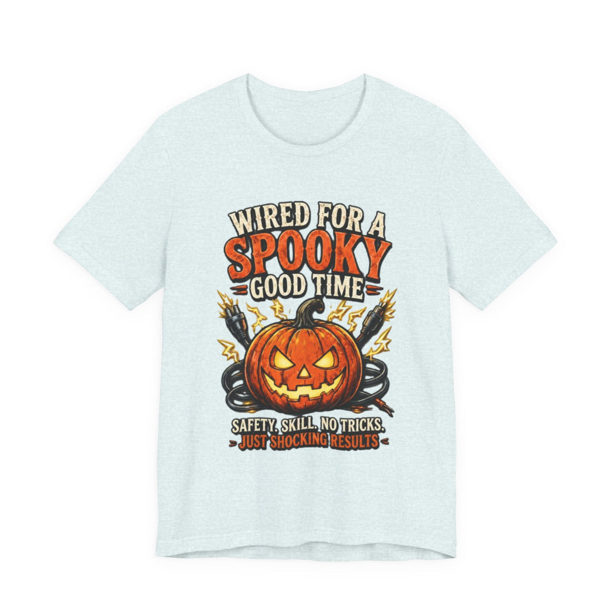 Spooky Good Time Pumpkin T-Shirt — "Wired for a Spooky Good Time" Halloween Tee