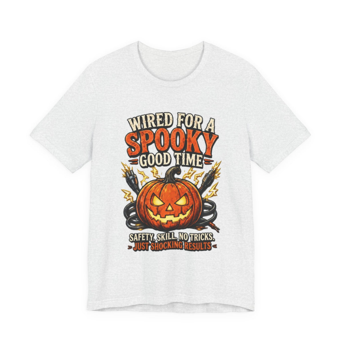 Spooky Good Time Pumpkin T-Shirt — "Wired for a Spooky Good Time" Halloween Tee