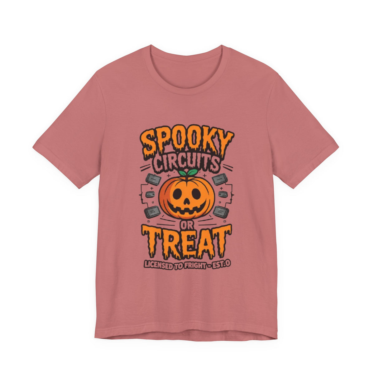 Spooky Circuits or Treat T-Shirt — Halloween Pumpkin Tech Tee