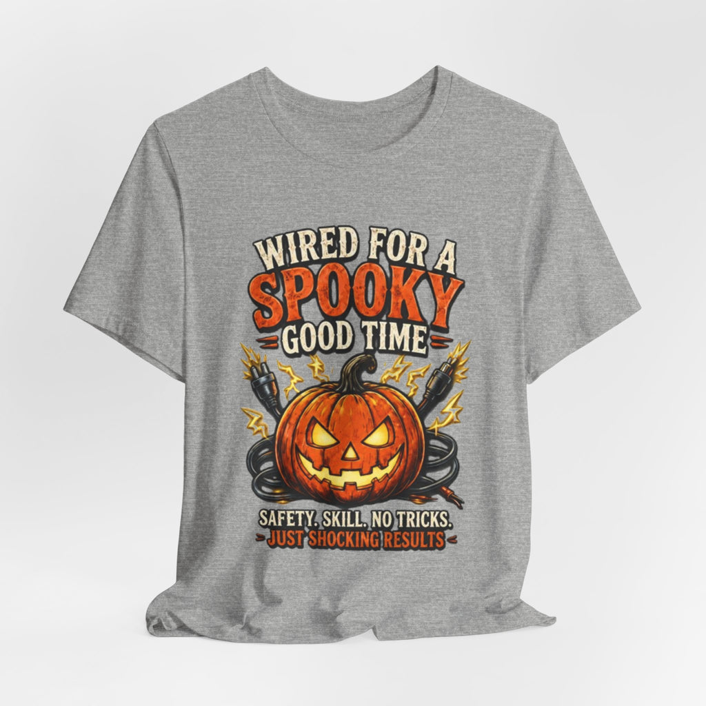Spooky Good Time Pumpkin T-Shirt — "Wired for a Spooky Good Time" Halloween Tee