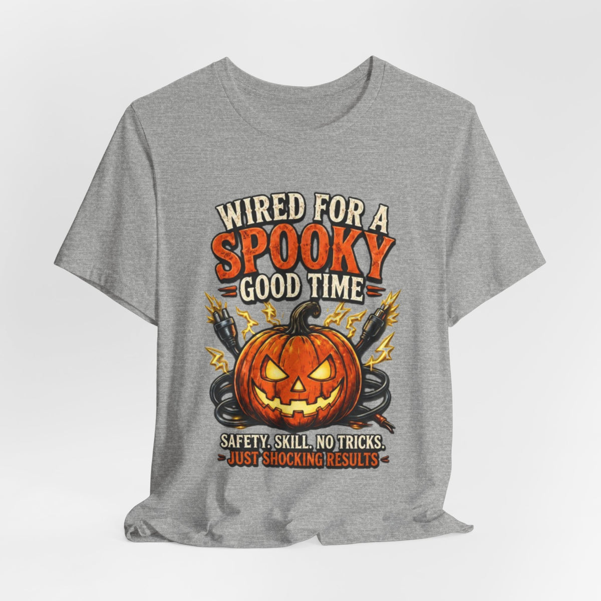 Spooky Good Time Pumpkin T-Shirt — "Wired for a Spooky Good Time" Halloween Tee