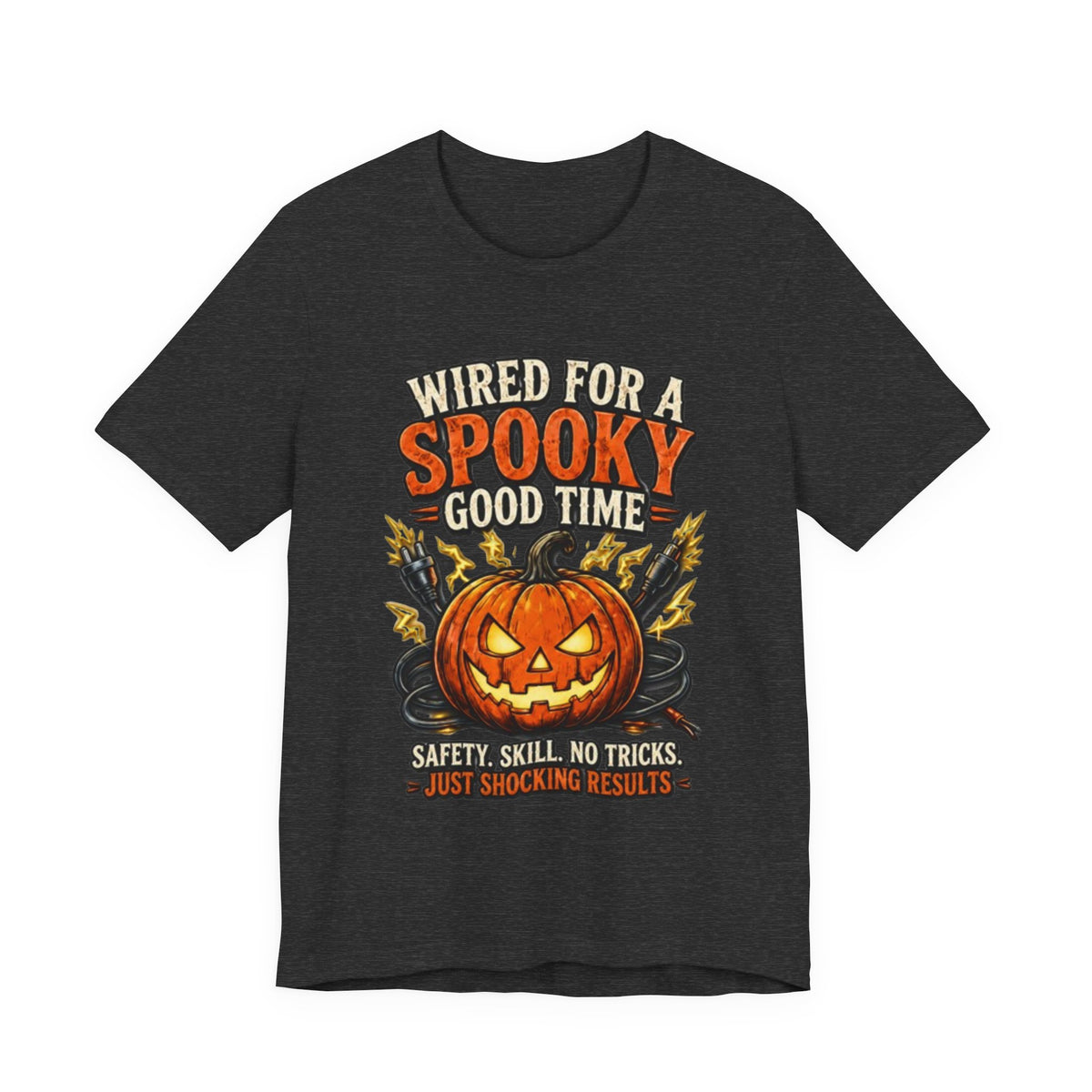 Spooky Good Time Pumpkin T-Shirt — "Wired for a Spooky Good Time" Halloween Tee