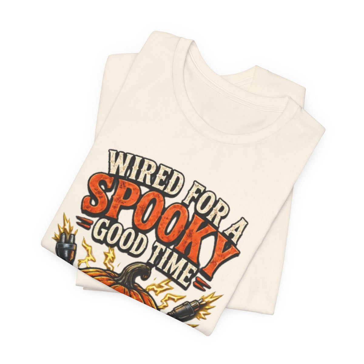 Spooky Good Time Pumpkin T-Shirt — "Wired for a Spooky Good Time" Halloween Tee