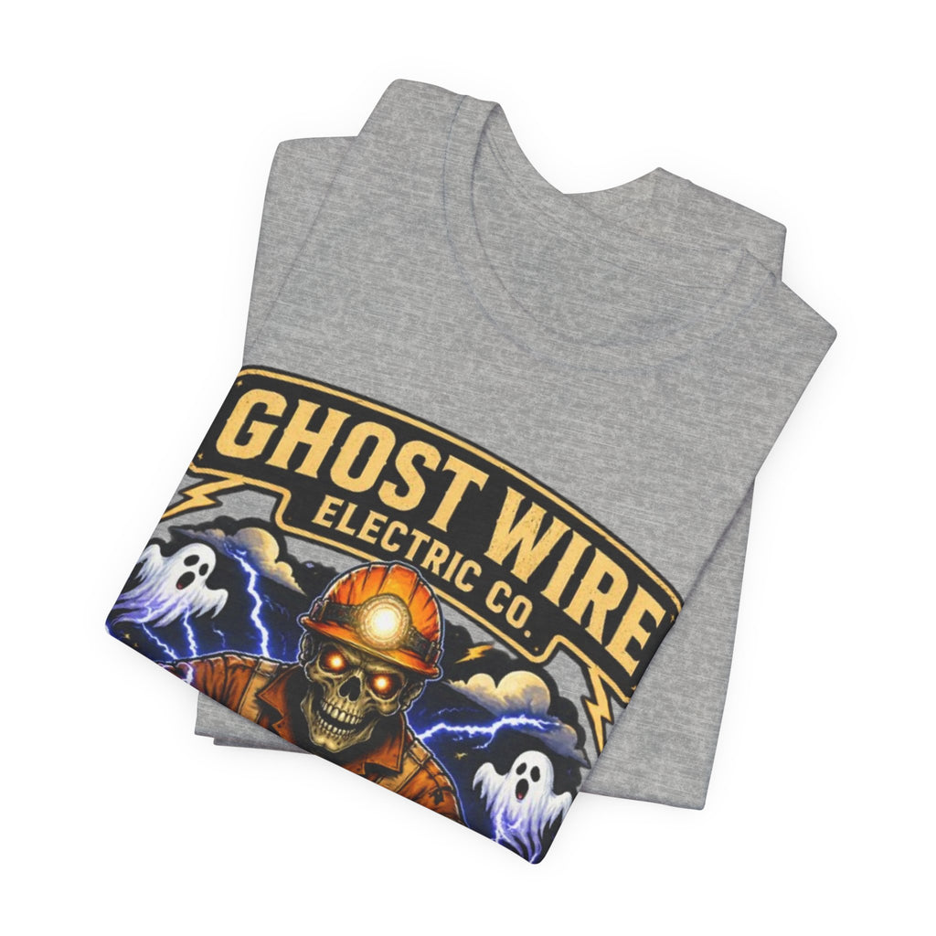 Ghost Wire Electric Co. T-Shirt — Halloween Skeleton Electrician Vintage Crew Tee