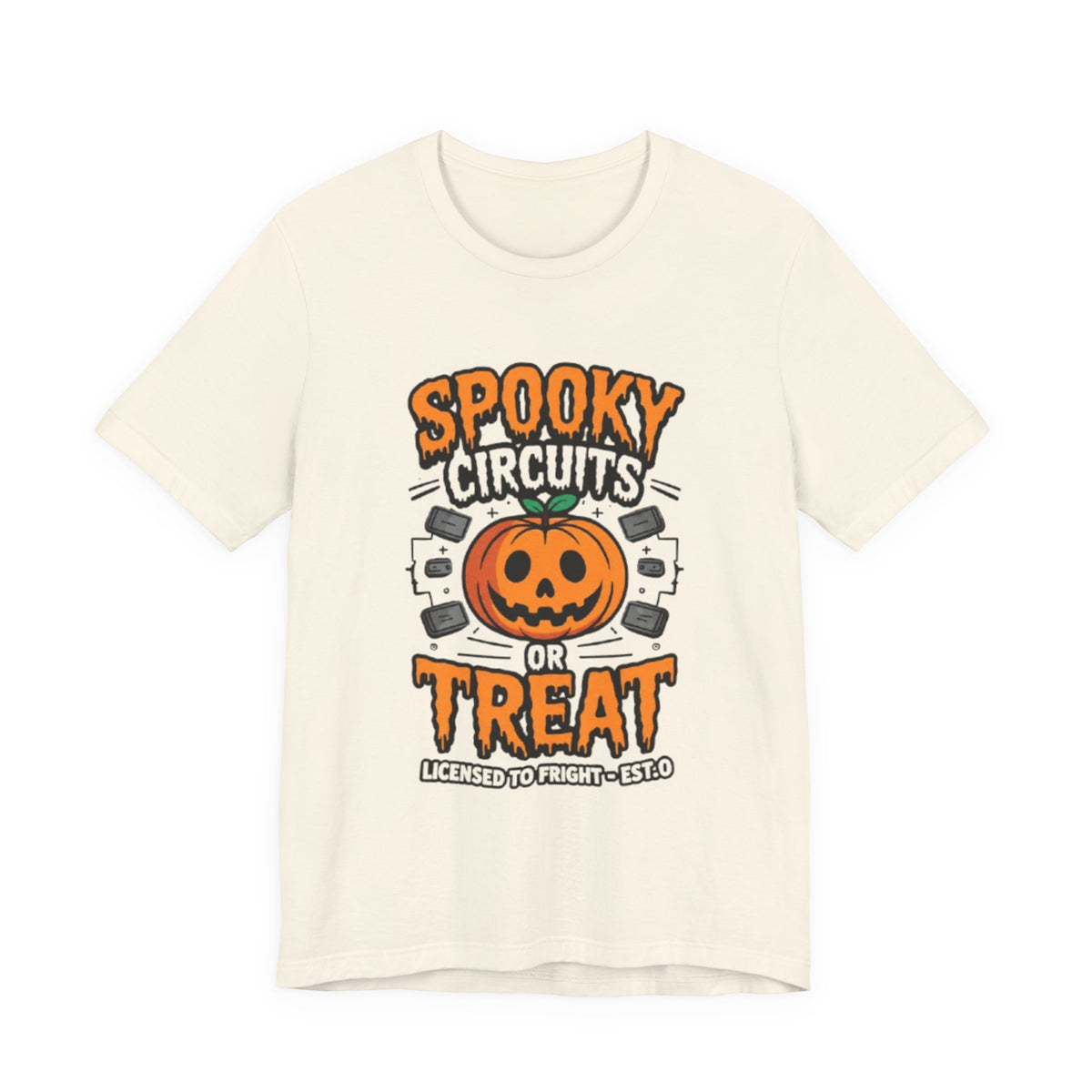 Spooky Circuits or Treat T-Shirt — Halloween Pumpkin Tech Tee