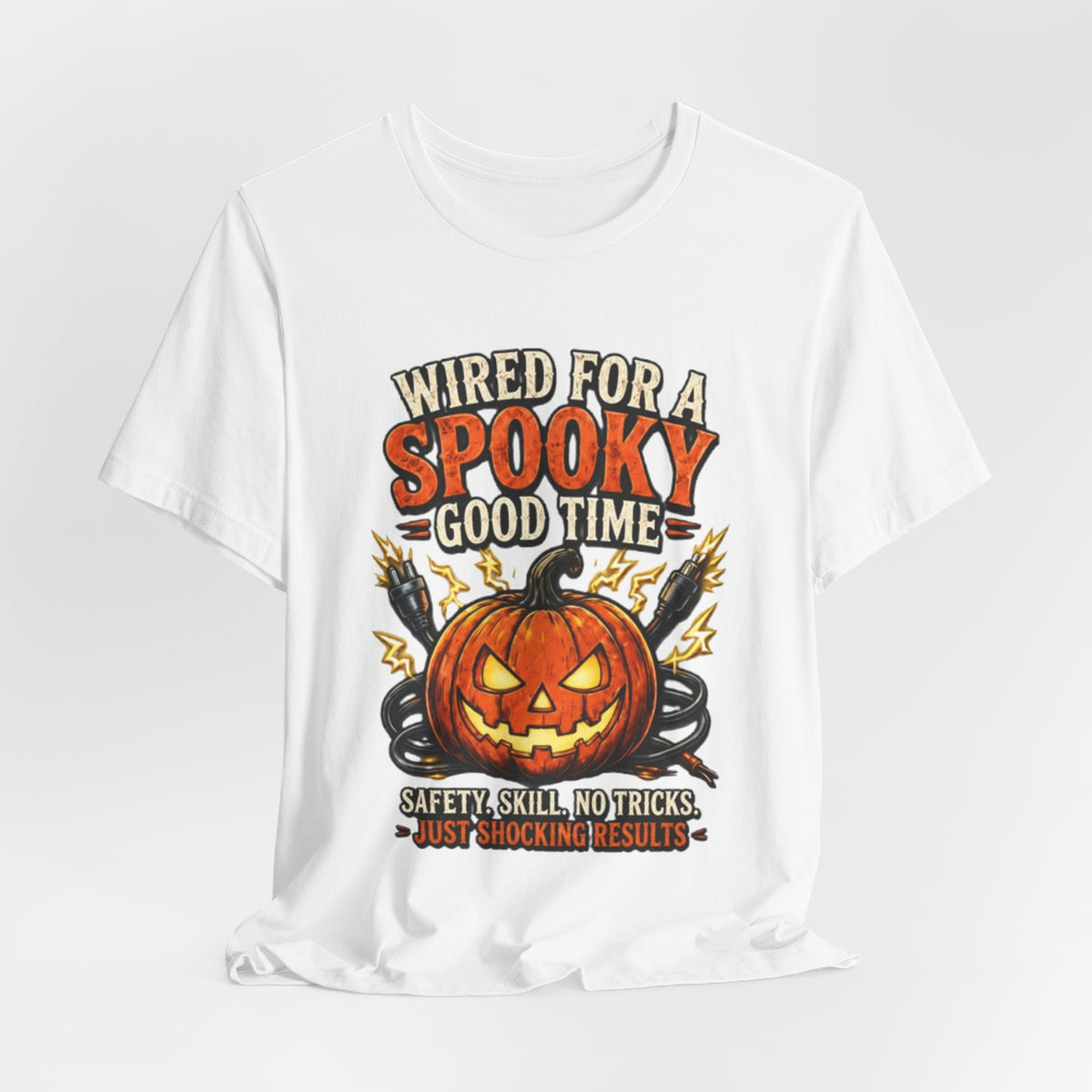 Spooky Good Time Pumpkin T-Shirt — "Wired for a Spooky Good Time" Halloween Tee