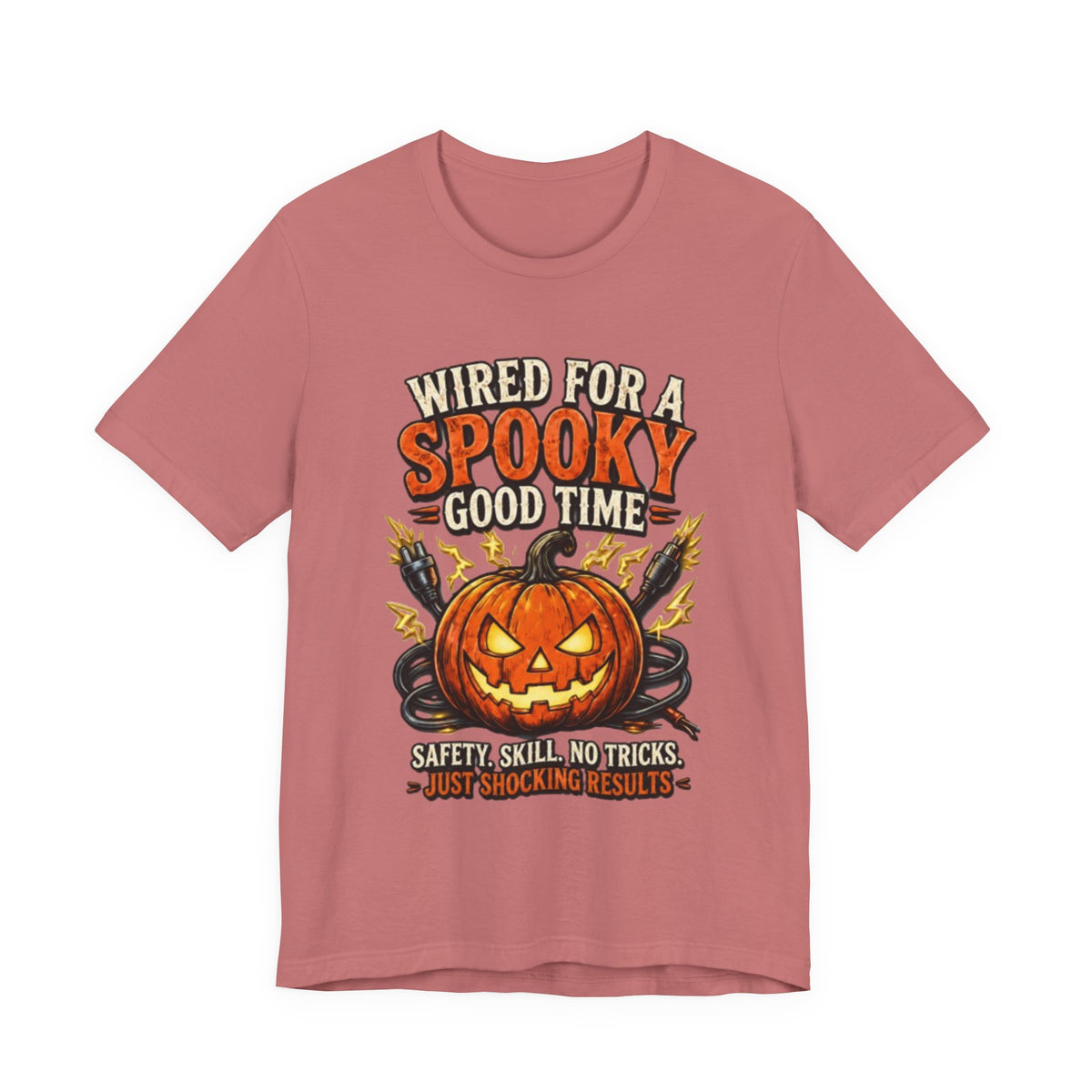 Spooky Good Time Pumpkin T-Shirt — "Wired for a Spooky Good Time" Halloween Tee