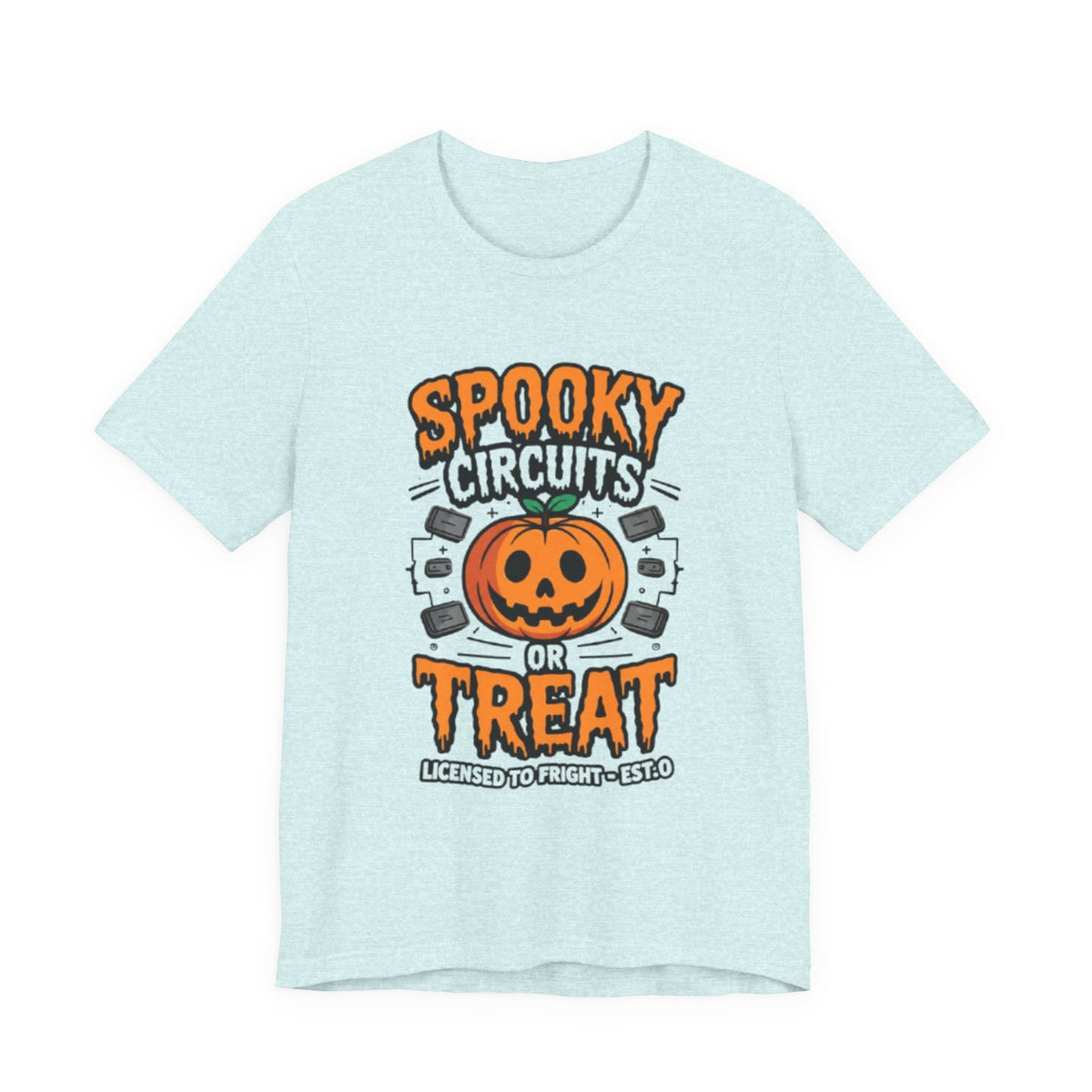 Spooky Circuits or Treat T-Shirt — Halloween Pumpkin Tech Tee