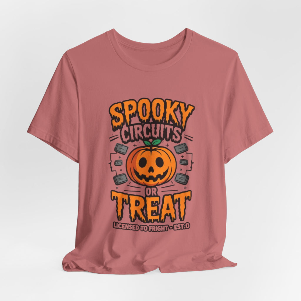 Spooky Circuits or Treat T-Shirt — Halloween Pumpkin Tech Tee