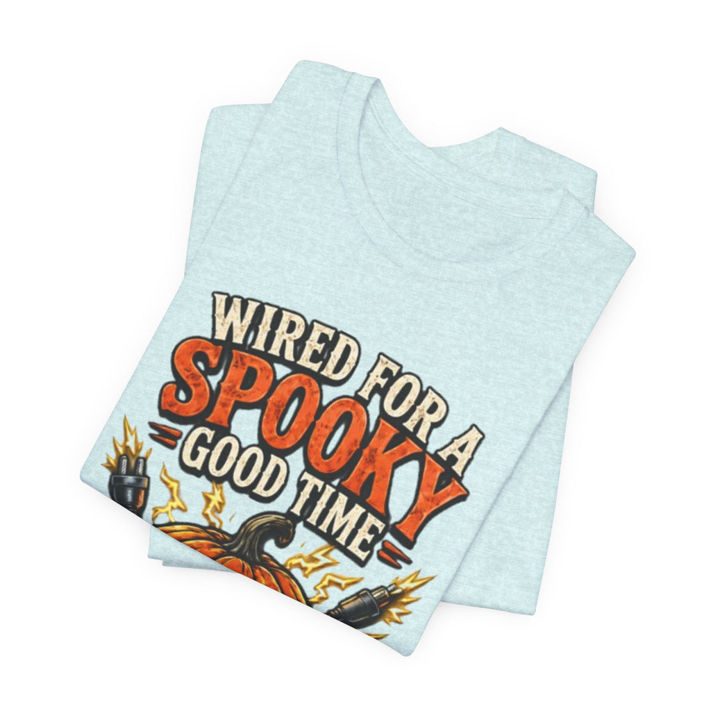 Spooky Good Time Pumpkin T-Shirt — "Wired for a Spooky Good Time" Halloween Tee