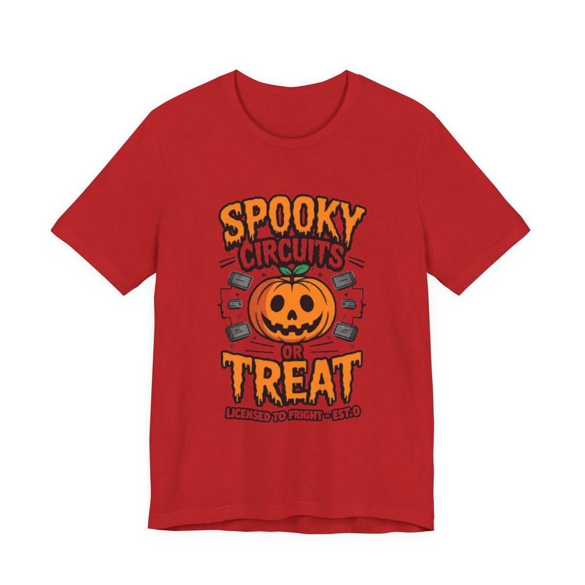 Spooky Circuits or Treat T-Shirt — Halloween Pumpkin Tech Tee
