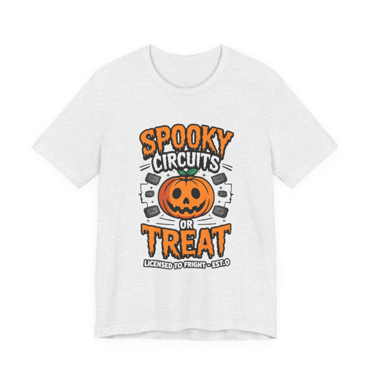 Spooky Circuits or Treat T-Shirt — Halloween Pumpkin Tech Tee
