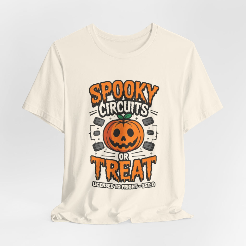 Spooky Circuits or Treat T-Shirt — Halloween Pumpkin Tech Tee