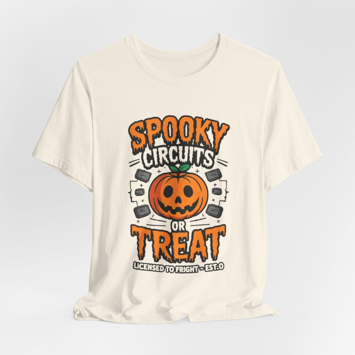 Spooky Circuits or Treat T-Shirt — Halloween Pumpkin Tech Tee