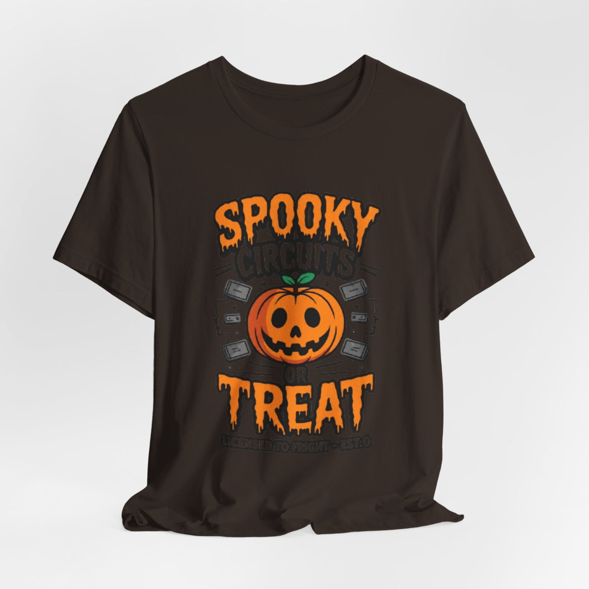 Spooky Circuits or Treat T-Shirt — Halloween Pumpkin Tech Tee