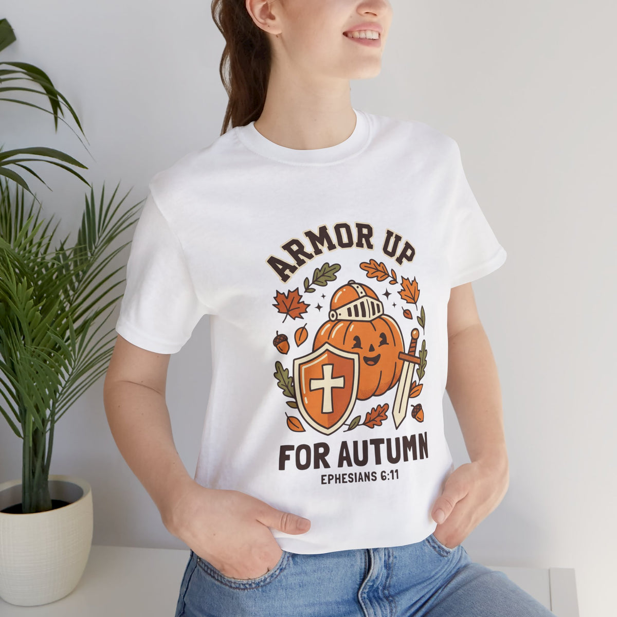Armor Up Pumpkin Tee | Christian Halloween, Autumn Faith Shirt